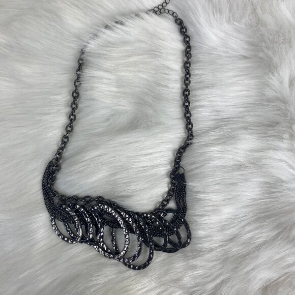 Gray Gun Metal Chain Link Necklace 16-19.5" - Picture 3 of 5